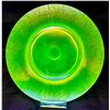 Image 1 : Fenton Uranium Stretch Glass Dinner Plate 9" W (Circa 1920)