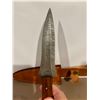 Image 4 : Custom Made Damascus Steel (200+ Folds/60+ Hours) Dagger w/ Wood Handle & Custom Scabbard - Brand Ne