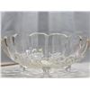 Image 2 : CLEAR LARGE FOOTED OVAL BOWL CENTERPIECE FOR FRUIT 12" LONG. CRYSTAL???