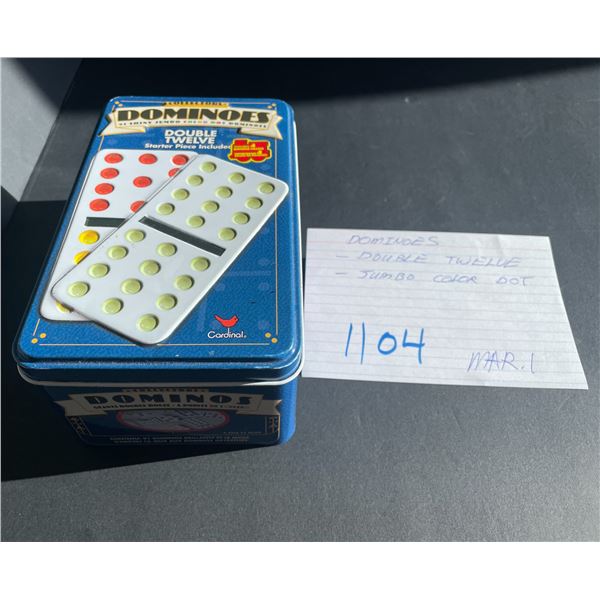 Dominoes - Double 12 - Jumbo Colour Dot