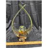 Image 1 : MID CENTURY MODERN MCM CHALET ART GLASS, AMBER GOLD BASKET 16" HIGH