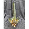 Image 2 : MID CENTURY MODERN MCM CHALET ART GLASS, AMBER GOLD BASKET 16" HIGH