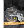 Image 2 : GLASS CANISTER WITH LID. 6.5" HIGH