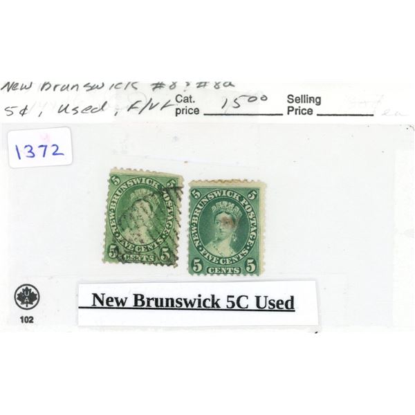 New Brunswick 5C Used Stamp.