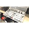 Image 2 : HEAVY DUTY SOCKET SET AND BLACK TOOL BOX WITH CONTENTS