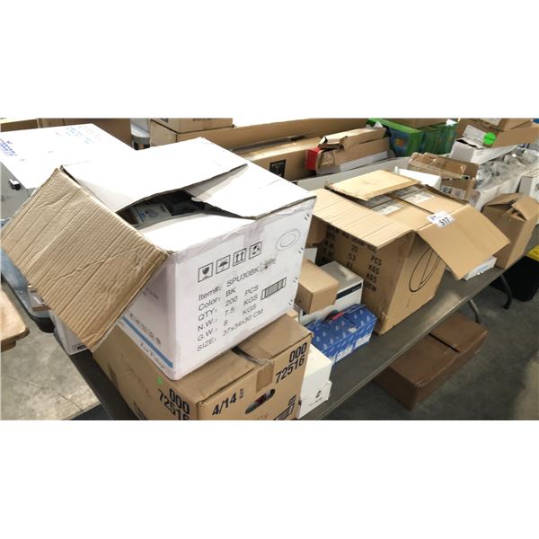 TABLE LOT OF MISC PLUMBING AND LIGHTING PRODUCT