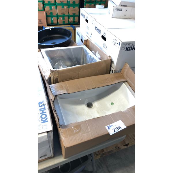 KOHLER SINGLE BOWL CERAMIC SINK D15" X W21" X H9"