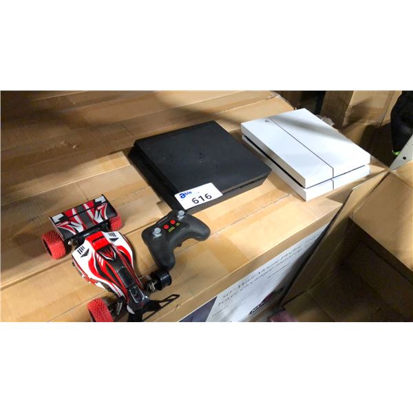 BIN OF MISC ITEMS INCL OAKLEY MOD5 L HELMET, 2 SONY PLAYSTATION CONSOLE ONLY,