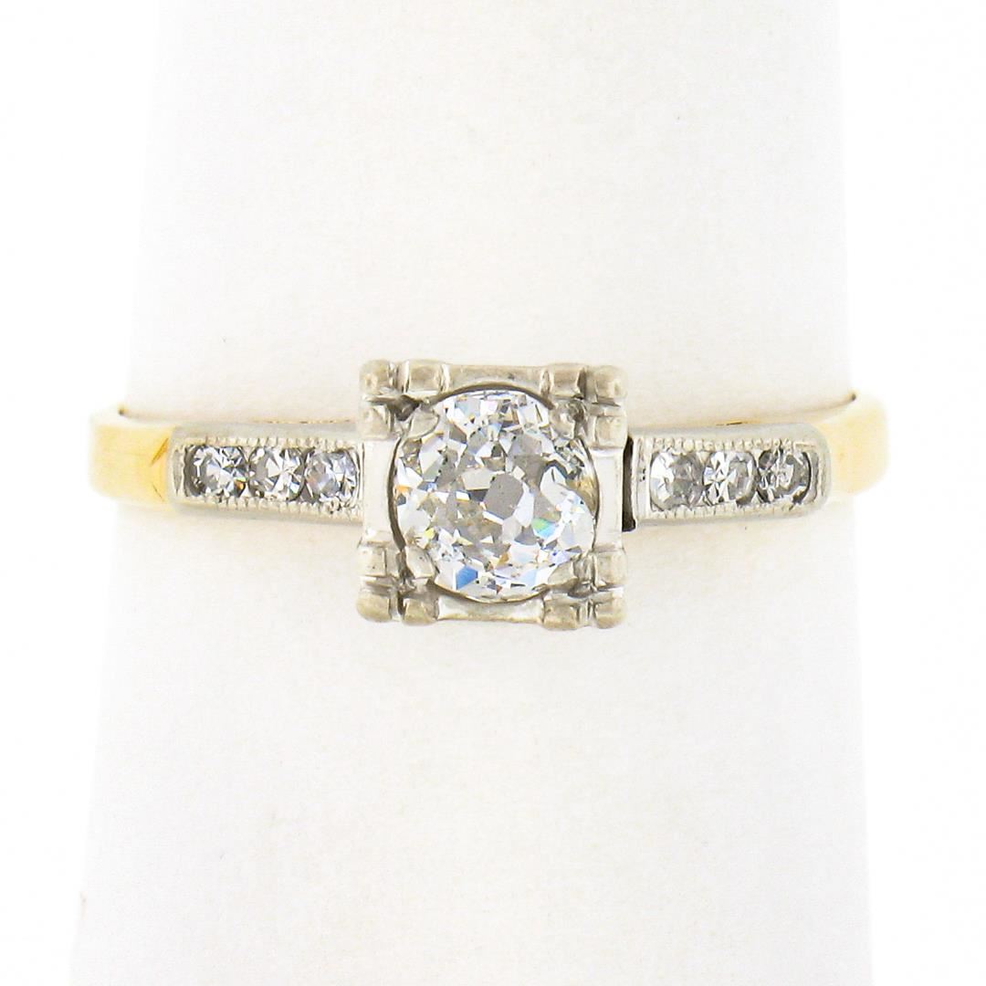 Antique Edwardian 14k TT Gold 0.43 ctw European Diamond w/ Accents ...
