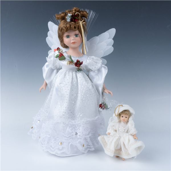2pc Holiday Porcelain Doll & Ornament
