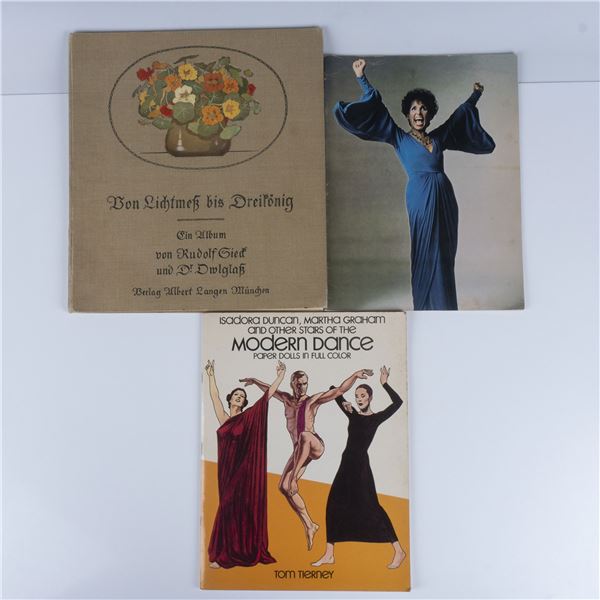 3pc Vintage Paper Dolls And Antique Austrian Poetry Books