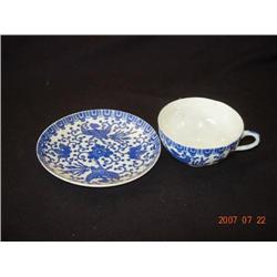 Phoenix Blue China, Cup & Saucer
