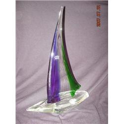 Hand Blown Glass Ship