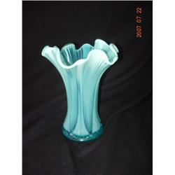 Opalescent Blue Glass - Vase