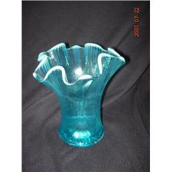 Opalescent Blue Glass - Vase