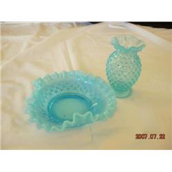 Hobnail Opalescent Blue Vase