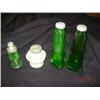 Image 1 : S & P Shakers Green Depression Glass