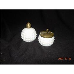 Miniature Salt Cellars W/brass Lids
