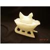 Image 1 : Opalescent Milk Glass Chicken On Sleigh