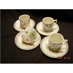 Dragon ware, Set Of 4 Cups And Saucers