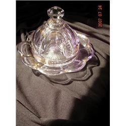 EAPG Purple Covered Butter Dish