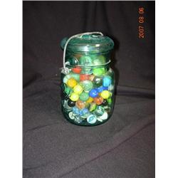 Marbles in Bail Top Canning Jar