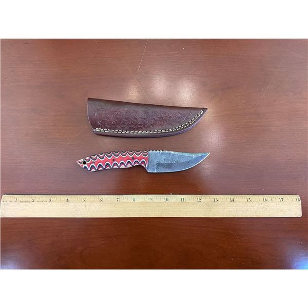 Hand Forged Damascus Knife with Sheath