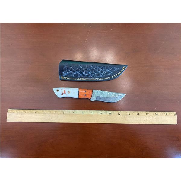 Hand Forged Damascus Knife with Sheath