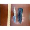 Image 1 : Hand Forged Damascus Knife with Sheath