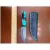 Image 1 : Hand Forged Damascus Knife with Sheath
