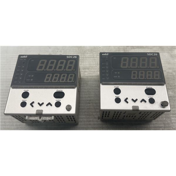 (2) Azbil #C26TR0UA11DA / SDC26 Temperature Controllers