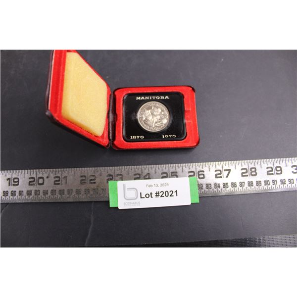 Commemorative Canadian Dollar Coin "Manitoba 1870-1970" with Case