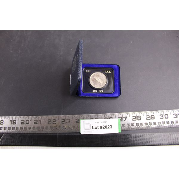 Commemorative Canadian Dollar Coin "PEI 1873-1973" with Case