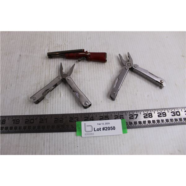 (2) Multi Tool Collapsible Pliers, "Rifle" Cigarette Lighter
