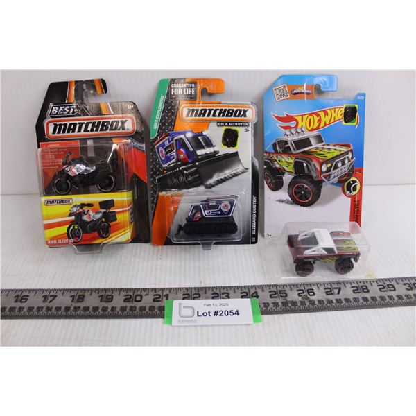 (3) Die Cast Toy Cars (2 Matchbox & 1 Hot Wheels) - NIB