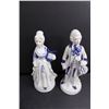 Image 3 : Pair of Ceramic Statuettes 8" Tall, (2) Vintage Glass Fruit Bowls, White Glass Dessert Dish