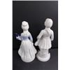 Image 4 : Pair of Ceramic Statuettes 8" Tall, (2) Vintage Glass Fruit Bowls, White Glass Dessert Dish