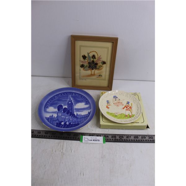 (2) Decorative Plates "Ottawa, Canada's Capital" 8.5" Dia & "Once Upon a Time - Humpty Dumpty" 6.5" 