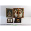 Image 1 : (5) Framed Wall Decorations - Size 8'' x 6'' to 12'' x 9''