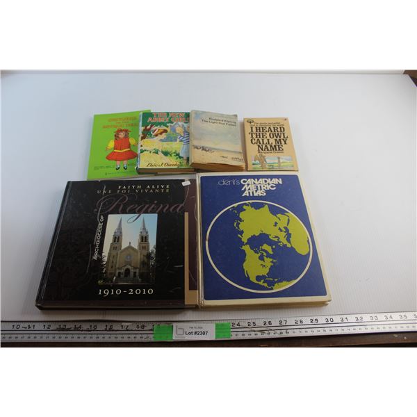 (6) Books - Canadian Metric Atlas, The New Abbey Girls and Costumes for Antique Dolls