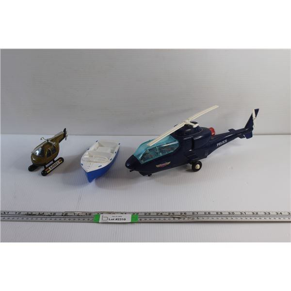 Toy Helicopters and Boat