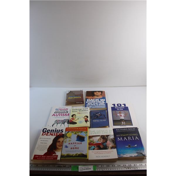 (10) Books - 101 Hoop Games for Kids, Talking with Your Toddler and Genius Denied