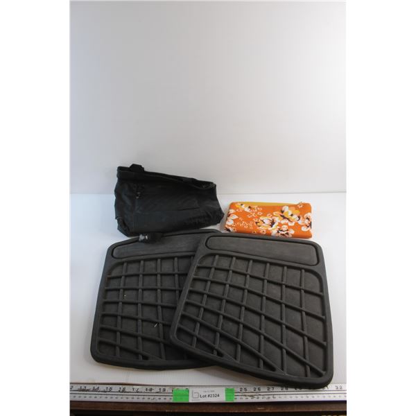(2) Rubber Mats 17'' x 13'' and (2) Tote Bags