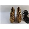Image 2 : (2) Pairs of Ladies Heels - Size 6 1/2W and Plush Slippers