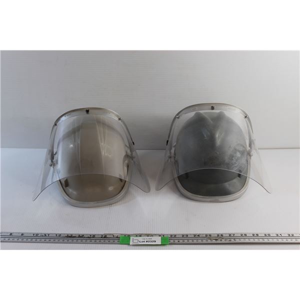 (2) Construction Helmets with Protection Shield