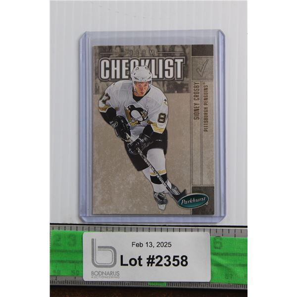 Parkhurts Pittsburg Penguins Sidney Crosby Trading Hockey Card - Authenticity Not Guaranteed