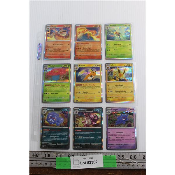 (9) Assorted Pokemon Trading Cards - Authenticity Not Guaranteed