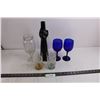 Image 1 : Drinking Glasses & "Cat" Shaped Bottle (Personalizable Glasses, Blue Glass Wine Glasses)