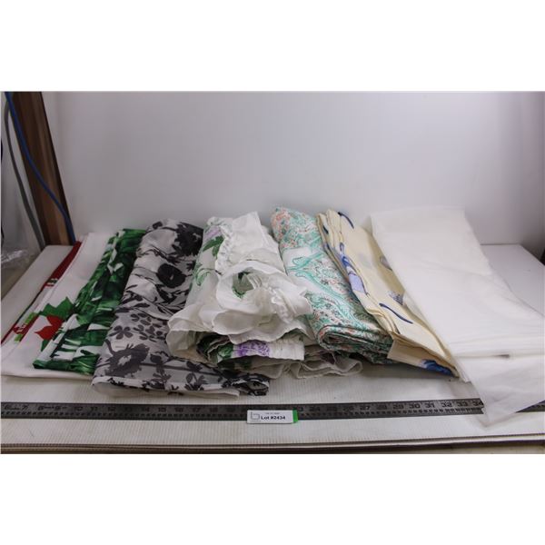 (7) Shower Curtains (one has some stain at bottom)