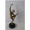 Image 2 : Vintage Brass Woman Posing Statue 14.25" Tall
